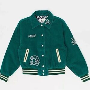 Urban Outfitters BDG Vintage Vibes Green Cord Bomber Jacket Medium